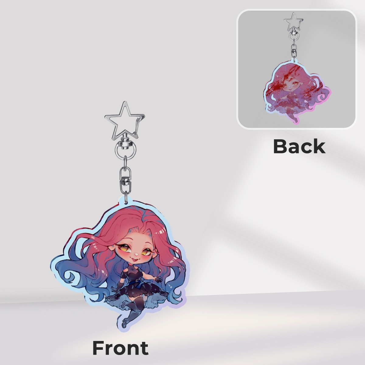 Mizi - Rainbow Acrylic Keychain (double sided)