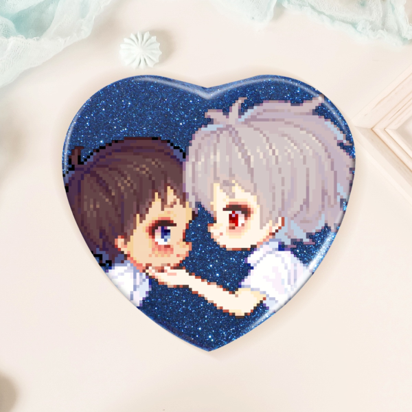 Kawoshin - Heart Shaped Holographic Badge