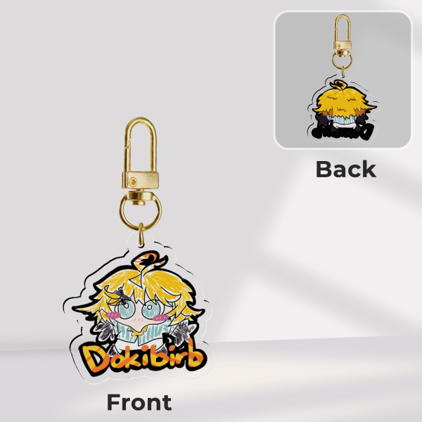 Dokibirb Clear Acrylic Keychain Charm