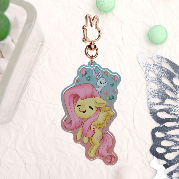 Fluttershy Epoxy Acrylic Keychains