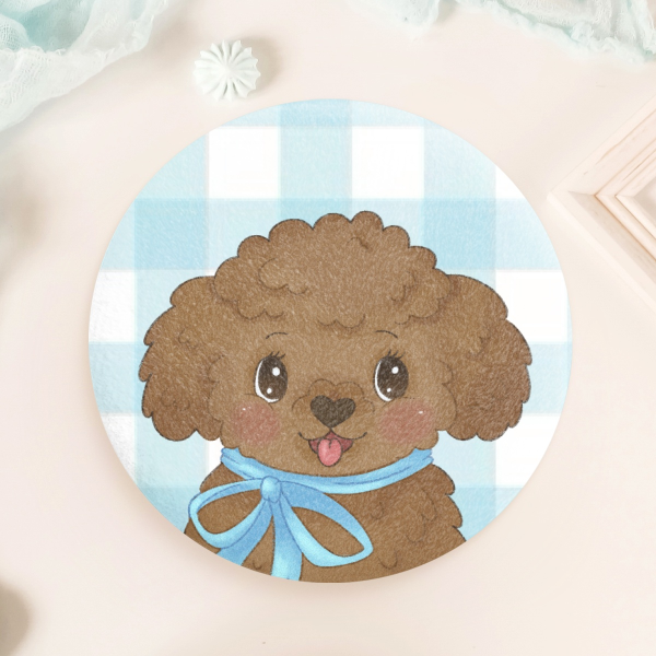 Vintage Toy Poodle Plush Badge