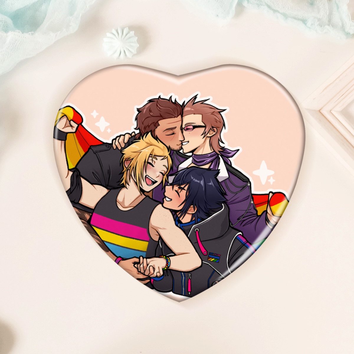 [ FFXV ] Polyship Roadtrip Pride Heart Pin Badge