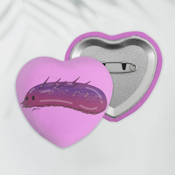 Sea Sweet Potato Heart Plush Badge