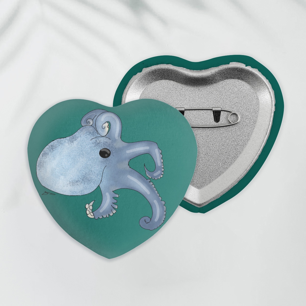 Blue Octopus Plush Badge