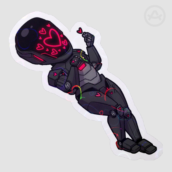loverbot holographic sticker