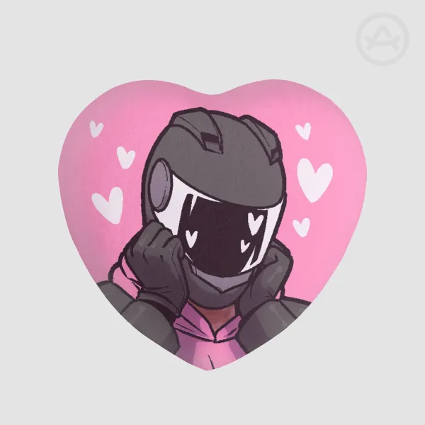 loverboy plush heart badge