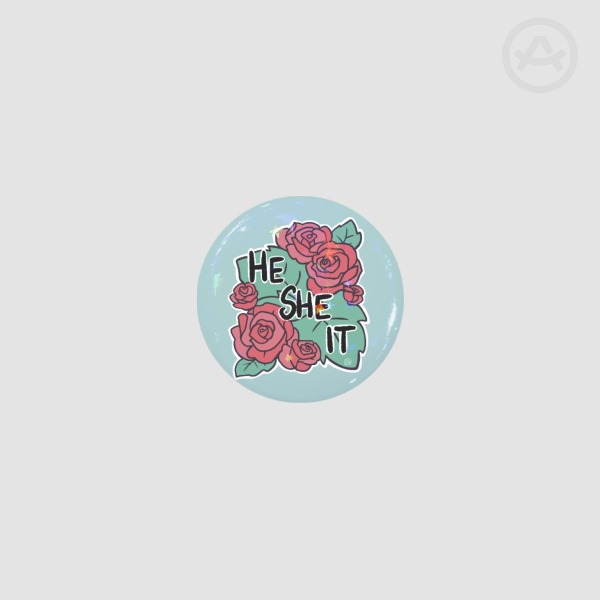 He/She/It - holo star badge