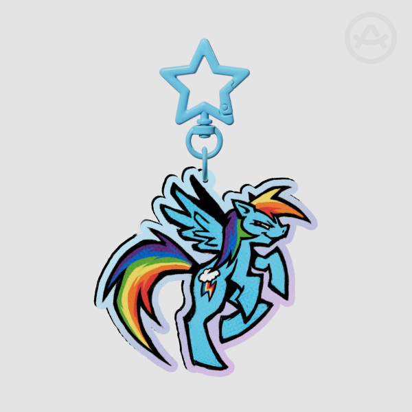 Rainbow Pony Keychain