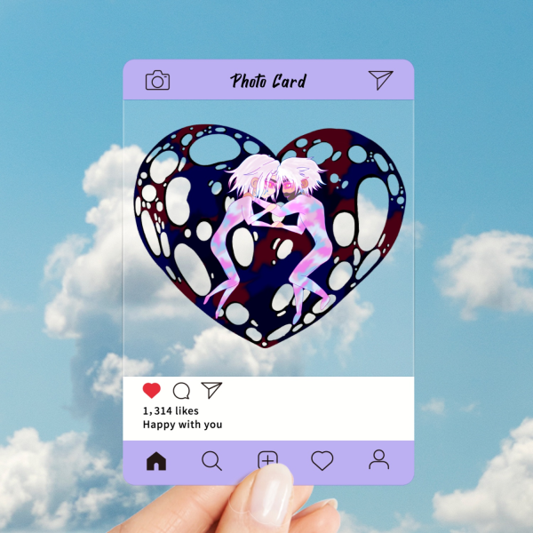 JayVik Chibi Heart Plastic Transparent Photocards