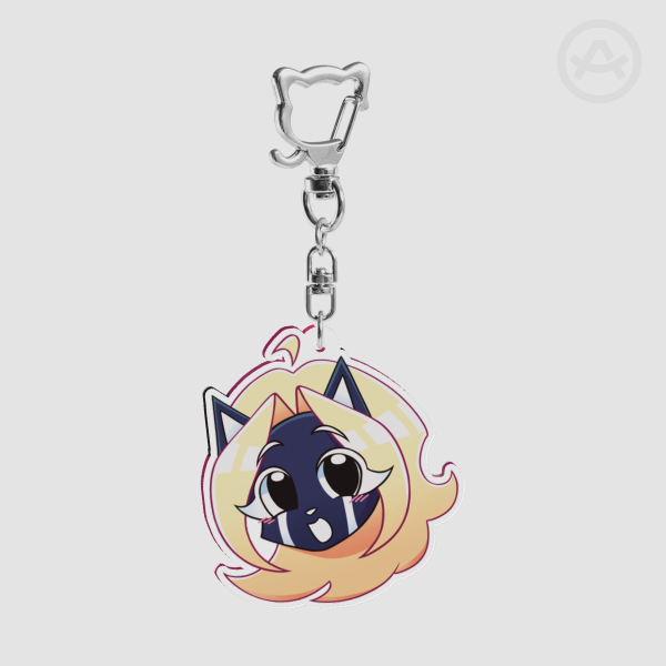 Kat's Head Acrylic Keychain