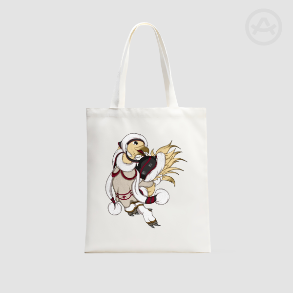 Xmas de Chocobo Horizontal Part-print Canvas Tote Bags