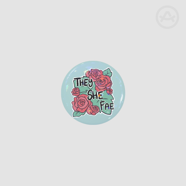 They/She/Fae - holo star badge