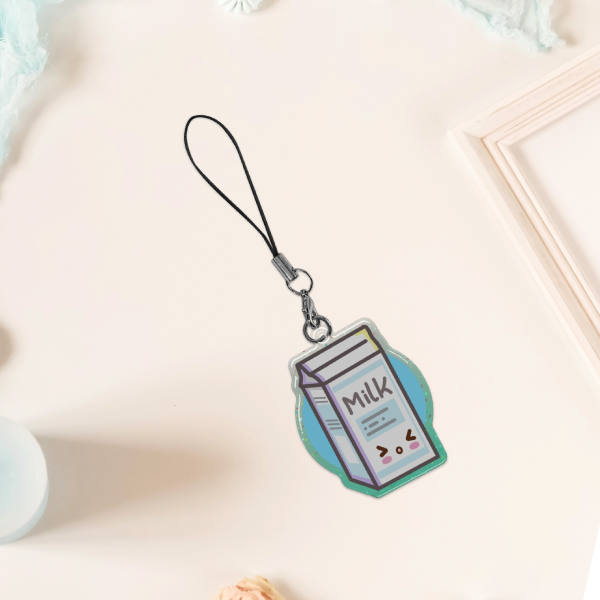 Milky 🥛✨- Epoxy Glitter Acrylic Keychain