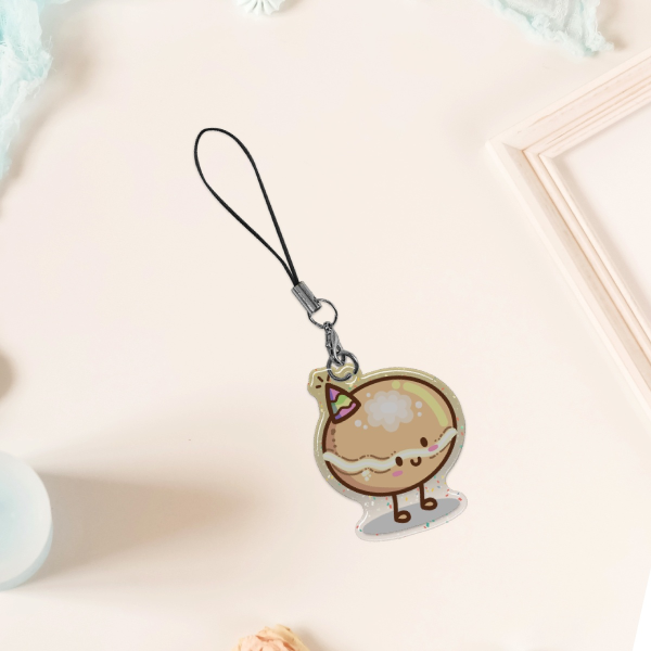 Creambobì🥯✨- Epoxy Glitter Acrylic Keychain