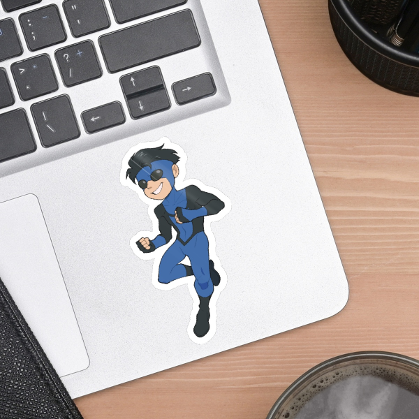 Black and blue suit Glossy Sticker