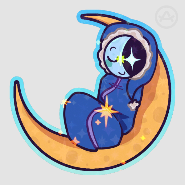 Sleepy Astro Sticker (Rainbow Star Hologram!!)