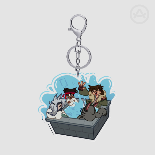Cabincore Hot Tub Time Keychain