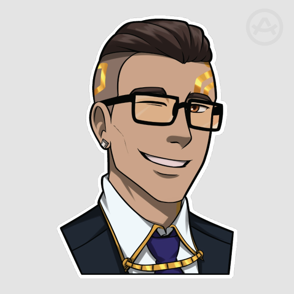 Winking Chamber Colored Edge Die Cut Stickers