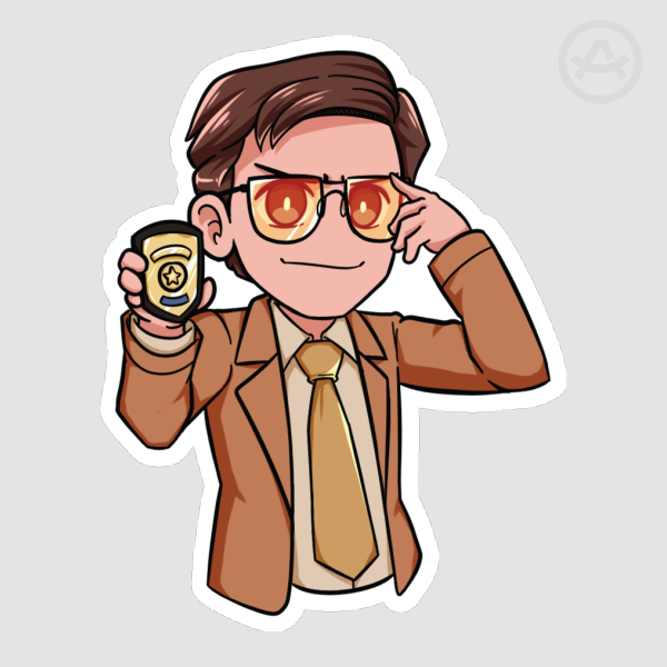 Detective MatPat Colored Edge Die Cut Stickers