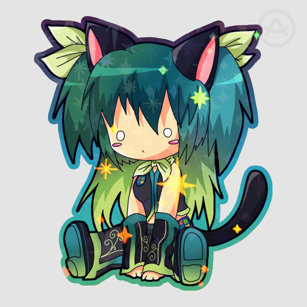 Neko Vista tan original character Die Cut Stickers