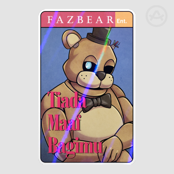 Golden Freddy Colored Edge Die Cut Stickers