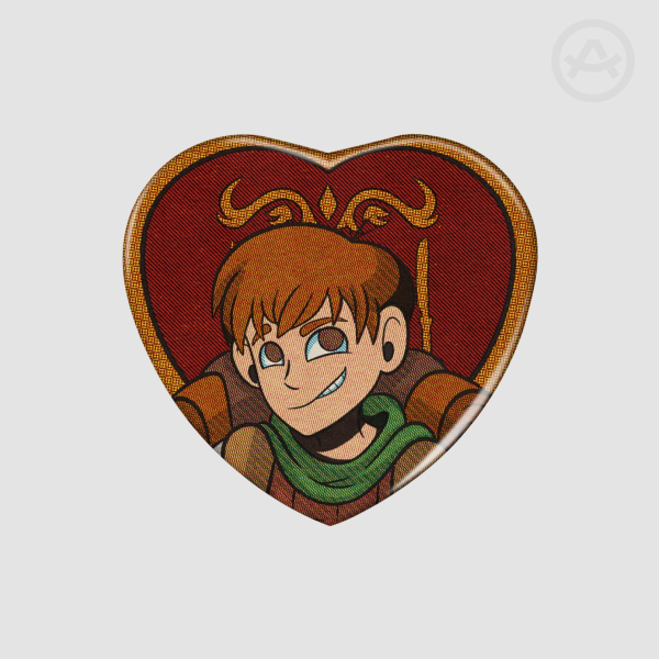 Chilchuck Dungeon Meshi Series Heart Shape Holographic Badges