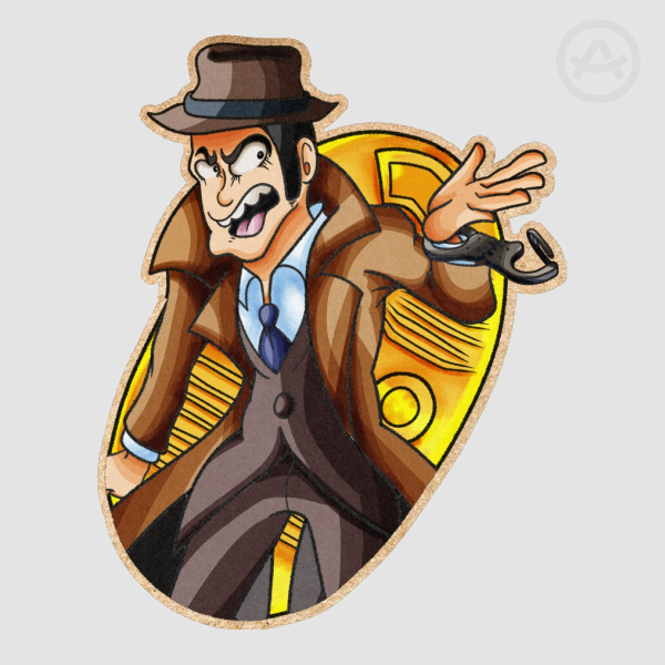 Inspector Zenigata Colored Edge Die Cut Stickers