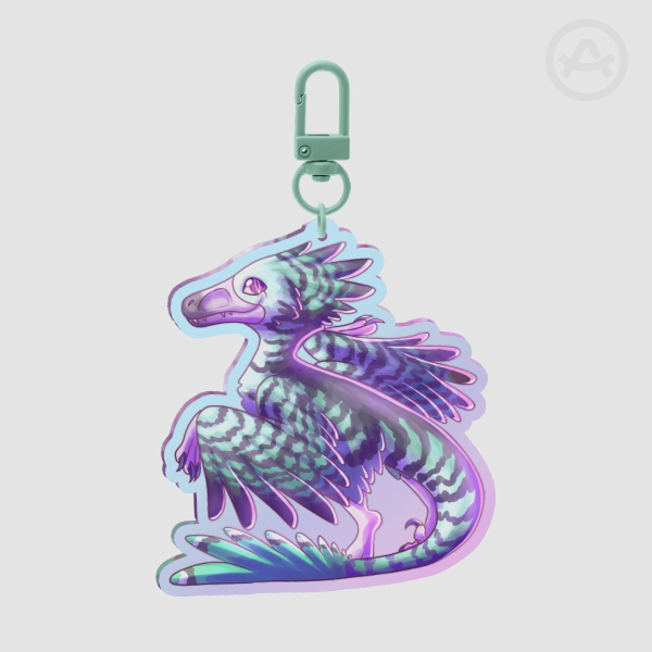 Pastel Velociraptor Keychain