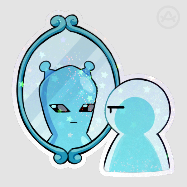 Real Me Original Alien Holographic Stars Sticker