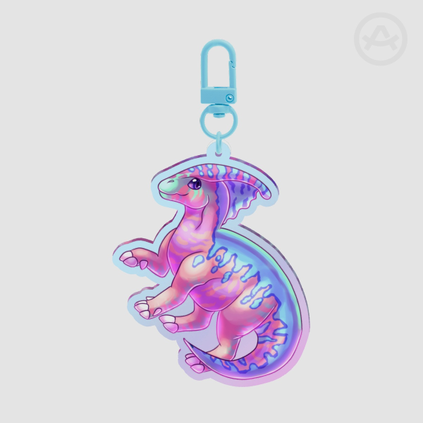 Pastel Parasaurolophus Keychain