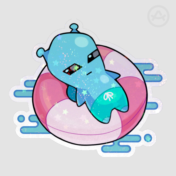 Chilling Out Original Alien Holographic Stars Sticker