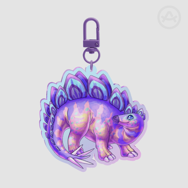 Pastel Stegosaurus Keychain