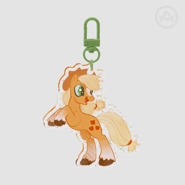applejack glitter keychain!