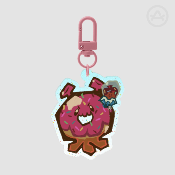 Space Doughnut Glitter Keychain