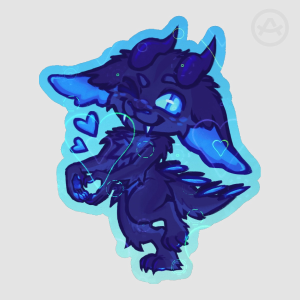 Furry heart hands sticker [Oris]