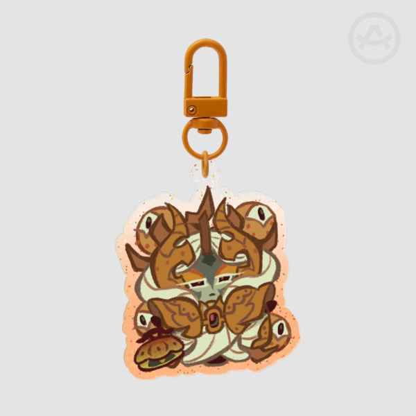 Longan Dragon Cookie Glitter Keychain