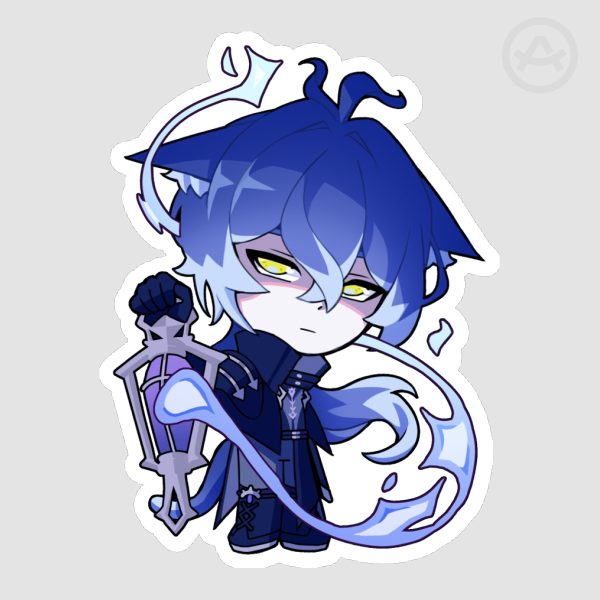 Flins Cat Ears Genshin Impact Die Cut Sticker