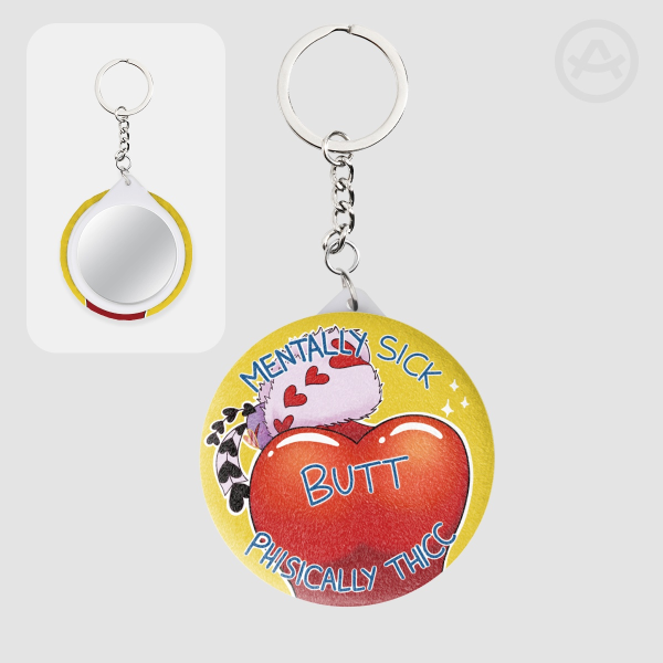 Plush Badge Mirror Keychains