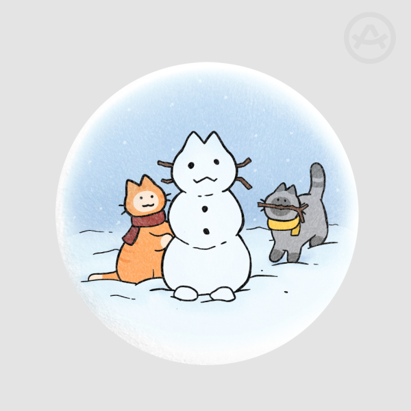 Winter Cats Plush Badge