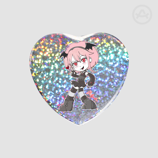 Batty - Heart Shape Holographic Badge