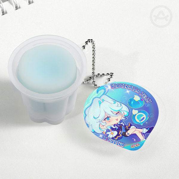 Furina Squishy Pudding Jelly Keychains