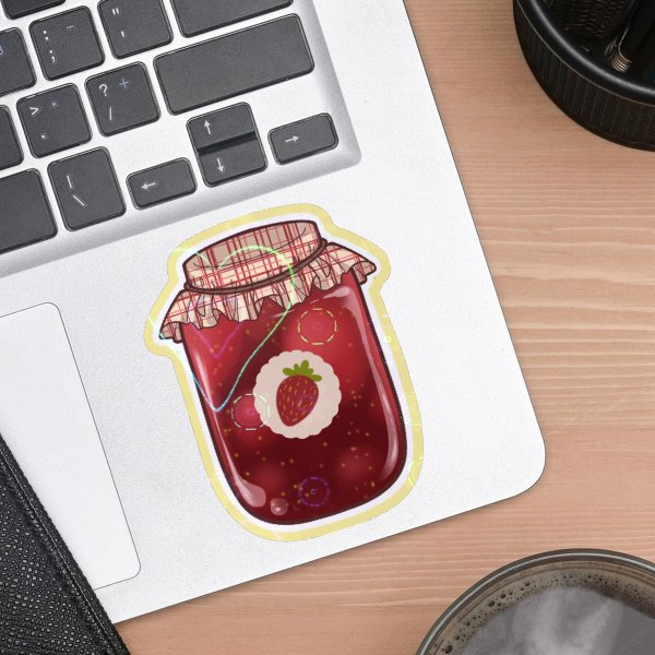Strawberry Jam Glitter Heart Sticker from: Minilileva's Cafe Series