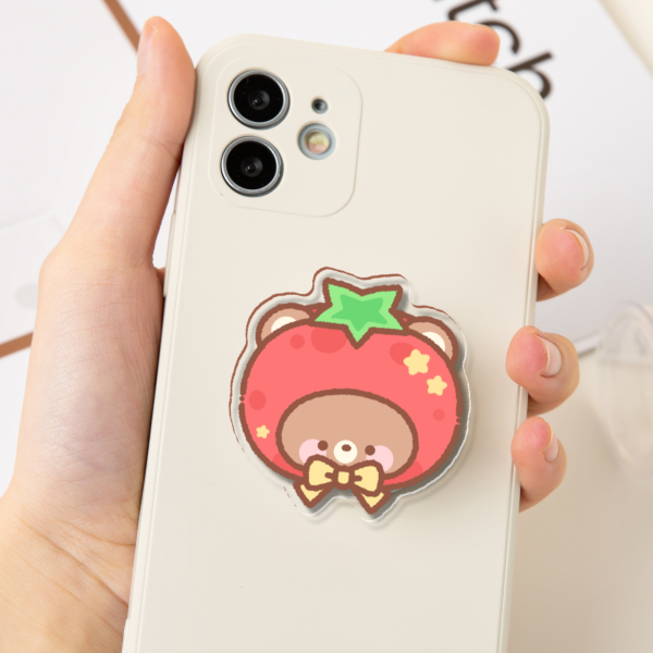 Tomato Bear Acrylic Phone Holder - 1.96"(50mm), Clear