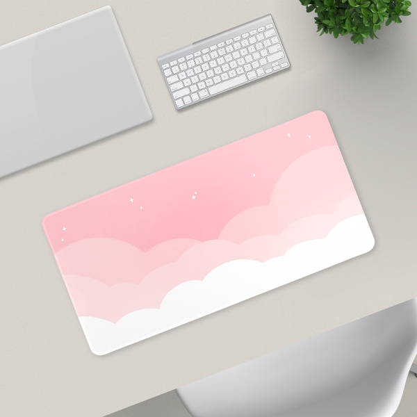 Dreamy Cloud Sky Desk Pad - Pink