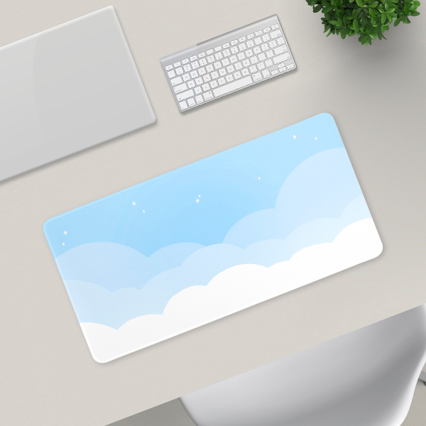 Dreamy Cloud Sky Desk Pad - Blue