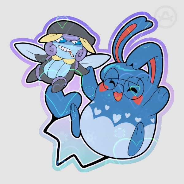 Mal and collin friendlocke heart holo sticker