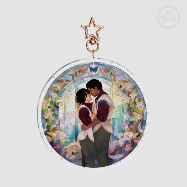 Stainglass Glitter Acrylic Keychain