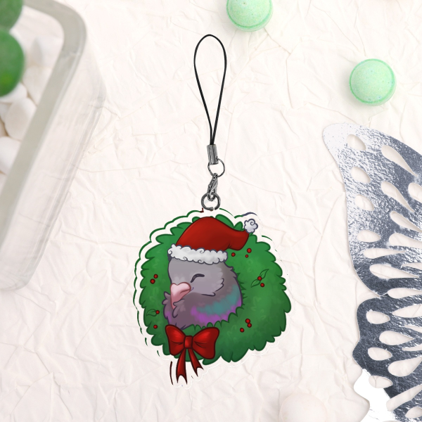 Festive Pigeon - keychain