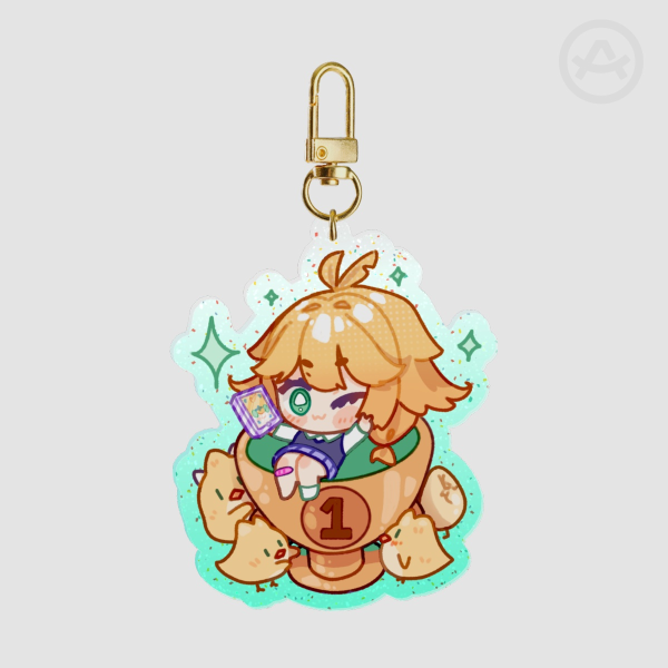 Dokibird trophy Glitter Acrylic Keychains