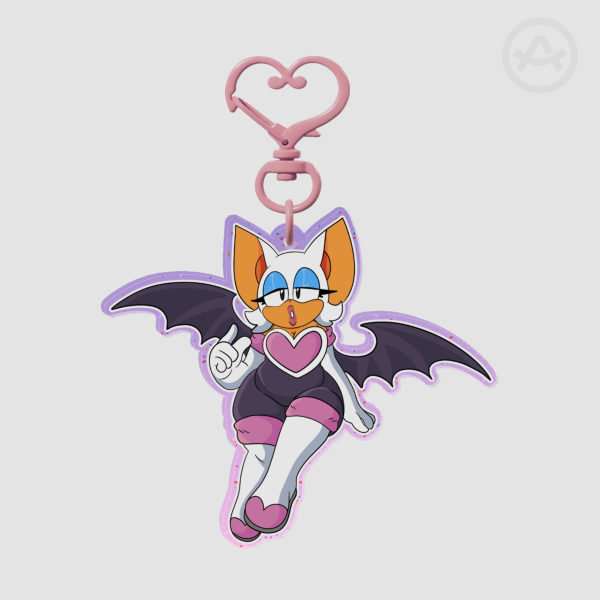 Rouge colored edge acrylic keychain